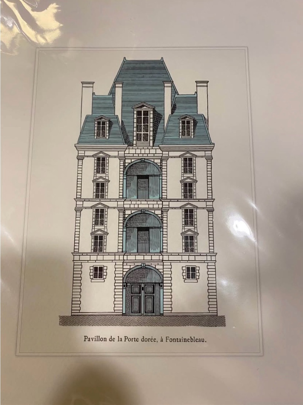 Architectural Pavilion Art Print in Teal and Cream sold separately.